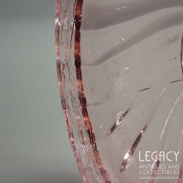 Pair of Mid-20th Century Triple-Moulded Pink Glass Candlesticks