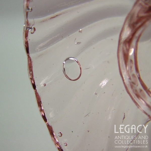 Pair of Mid-20th Century Triple-Moulded Pink Glass Candlesticks