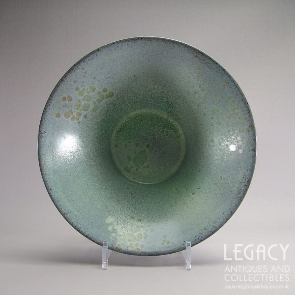 Large Scheurich Keramik Blue Ceramic Fruit Bowl No. 634-28 c.1990s