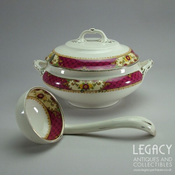 1920s Keeling & Co ‘Losol Ware’ Small Lidded Sauce Tureen with Matching Ladle