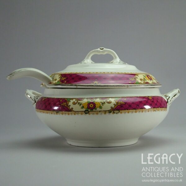 1920s Keeling & Co ‘Losol Ware’ Small Lidded Sauce Tureen with Matching Ladle