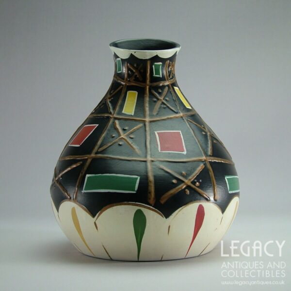 Brentleigh Ware ‘Tora’ Design Gourd Shaped Abstract Ceramic Flower Vase c.1950s