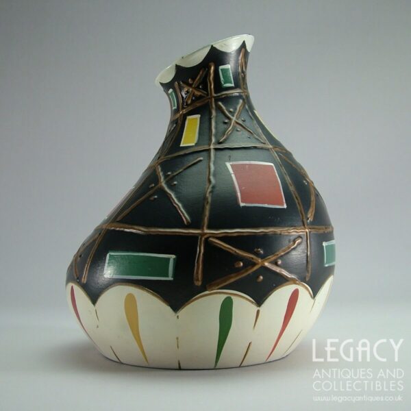 Brentleigh Ware ‘Tora’ Design Gourd Shaped Abstract Ceramic Flower Vase c.1950s