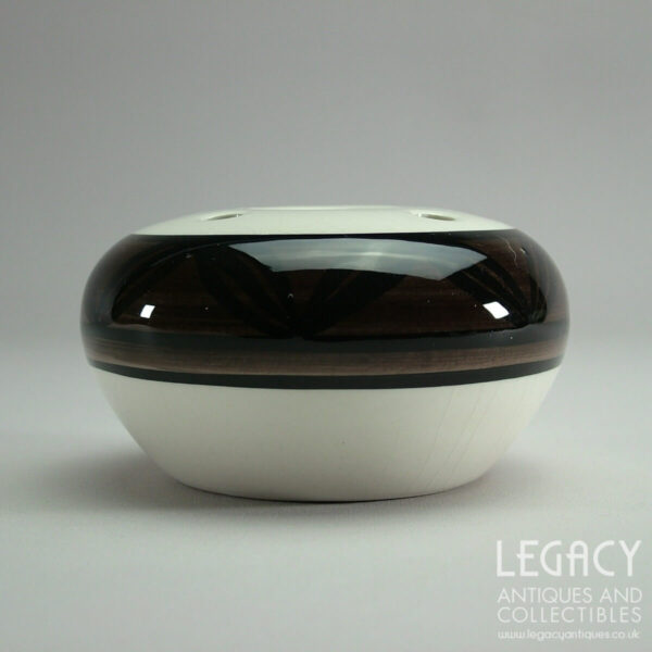 Jersey Pottery Ceramic Posy Vase or Potpourri in Brown and Black