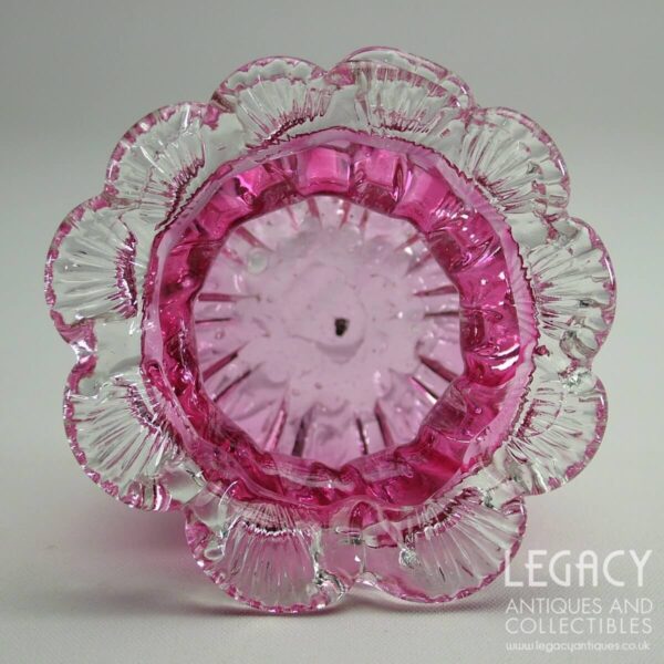 Late 19th Century Cranberry Glass Posy Vase with Crimped Rim and Feet c.1880
