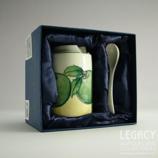 Old Tupton Ware Ceramic Apple Sauce Pot with Spoon in Original Box