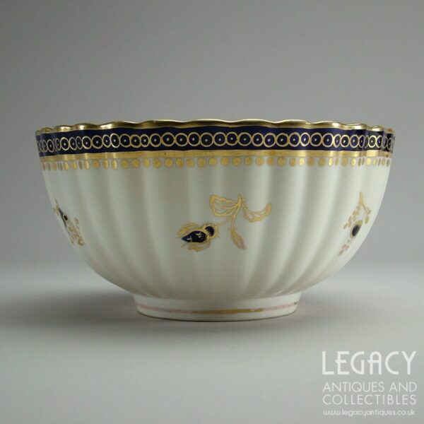 Copelands China 'Dresden Flowers' Style Fluted Tea Slop Bowl c.1900