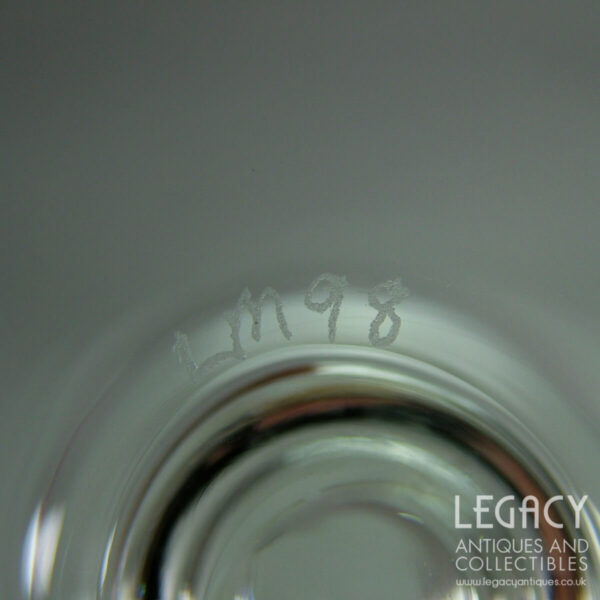 Lindean Mill Glass 'Studio' Range Large Wine Glass with Pink Rim c.1998
