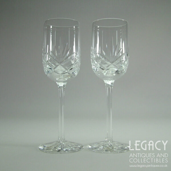 Pair of Wedgwood Crystal 'Phillipe' Design Sherry Glasses with 'Justine' Cut FJT22/1