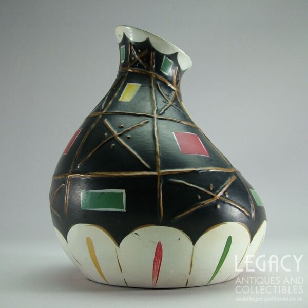 Brentleigh Ware ‘Tora’ Design Gourd Shaped Abstract Ceramic Flower Vase c.1950s