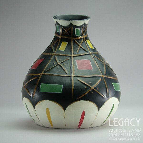 Brentleigh Ware ‘Tora’ Design Gourd Shaped Abstract Ceramic Flower Vase c.1950s