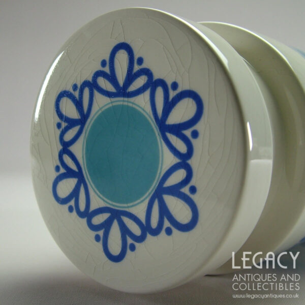 Lord Nelson Pottery Large 'Icing Sugar' Lidded Canister in Blue c.1960s