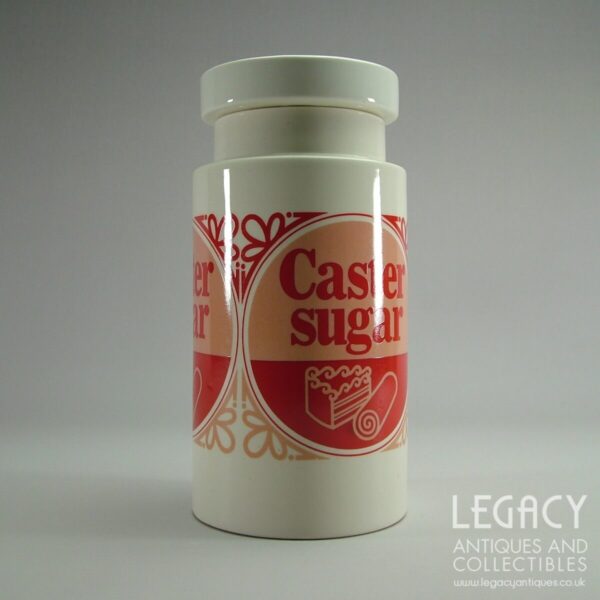 Lord Nelson Pottery Large 'Caster Sugar' Lidded Canister in Red c.1960s