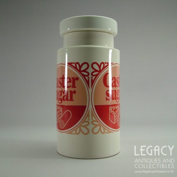 Lord Nelson Pottery Large 'Caster Sugar' Lidded Canister in Red c.1960s