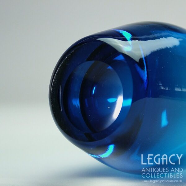 Whitefriars Glass Beak Vase No. 9556 in Blue