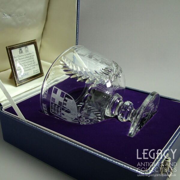 Stuart Crystal Limited-Edition Royal Silver Wedding Chalice in Original Box c.1972