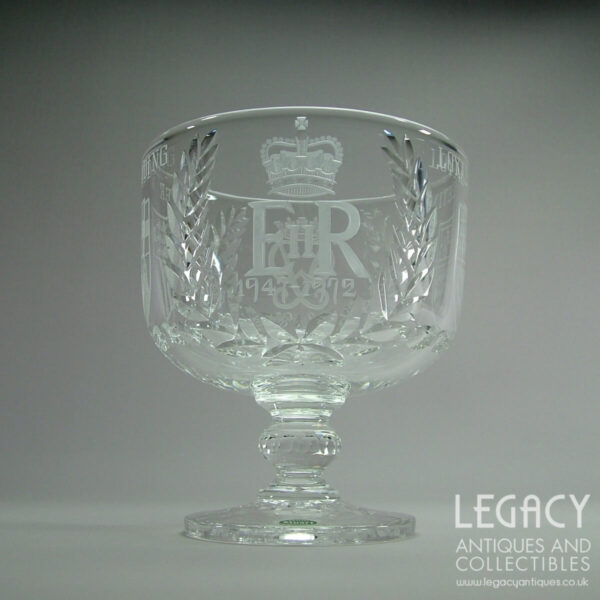 Stuart Crystal Limited-Edition Royal Silver Wedding Chalice in Original Box c.1972